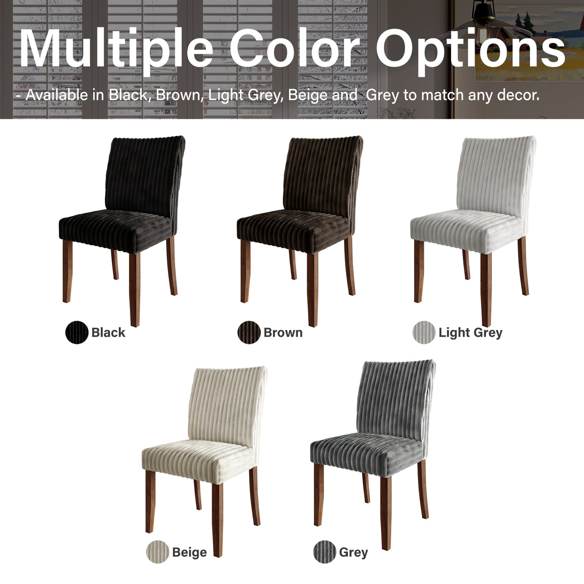 Cora High Back Velvet Dining Chairs – Set of 2