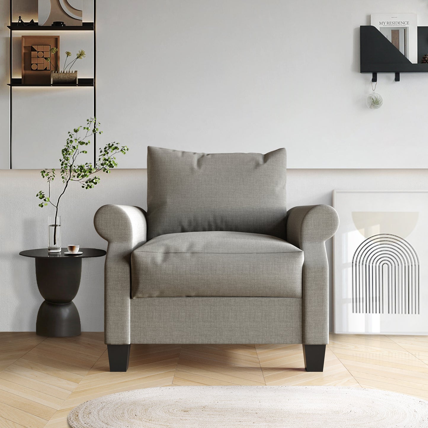 Mayner Linen Upholstered Arm Chair