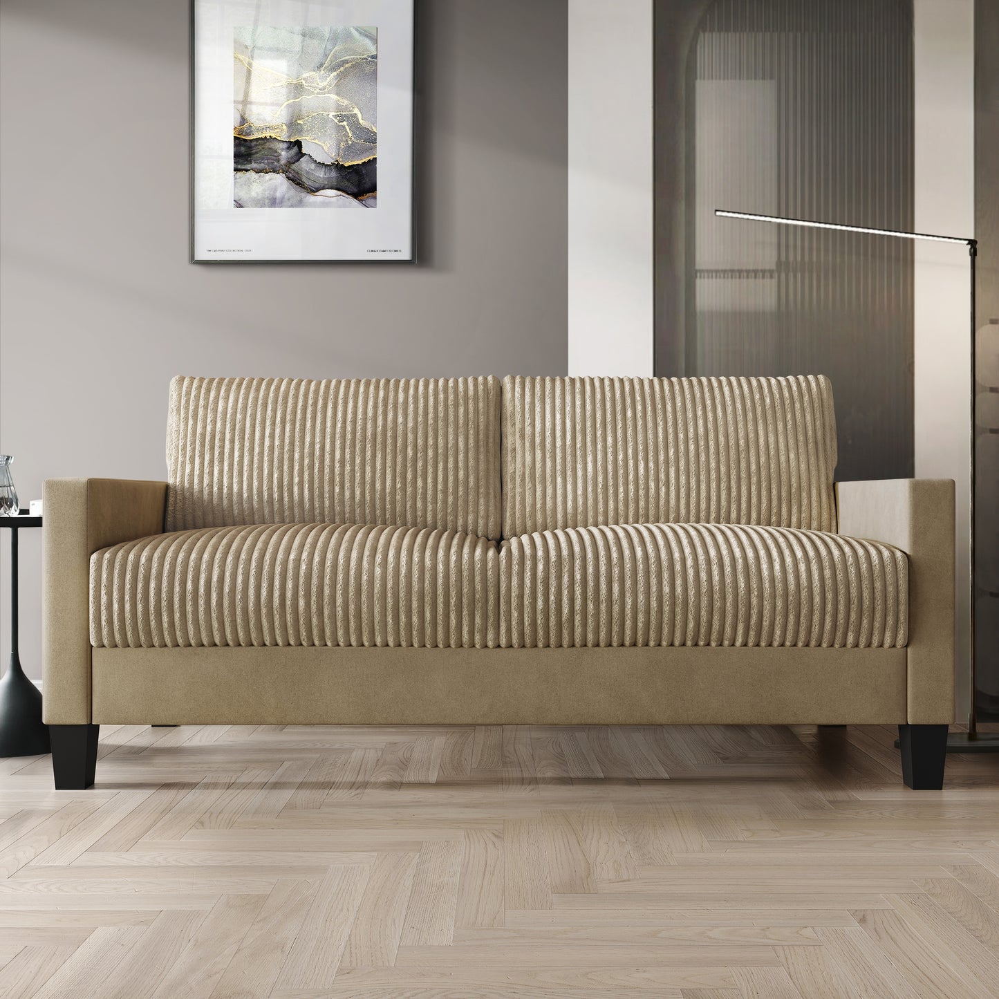 Shadybrook Mid-Century Modern Velvet Upholstered Sofa
