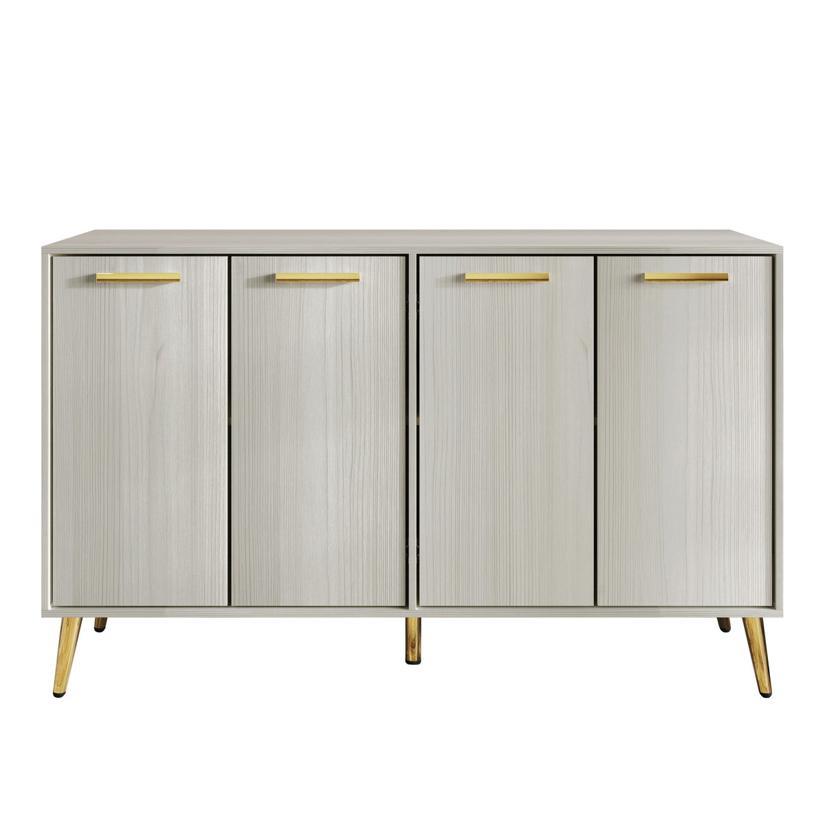 LuxeHaven Wood Sideboard with Gold Accents