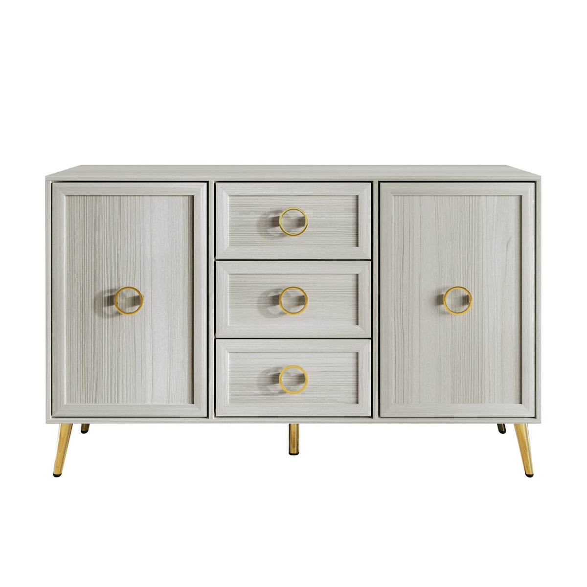 LuxeHavin Sideboard with Drawers & Gold Handles