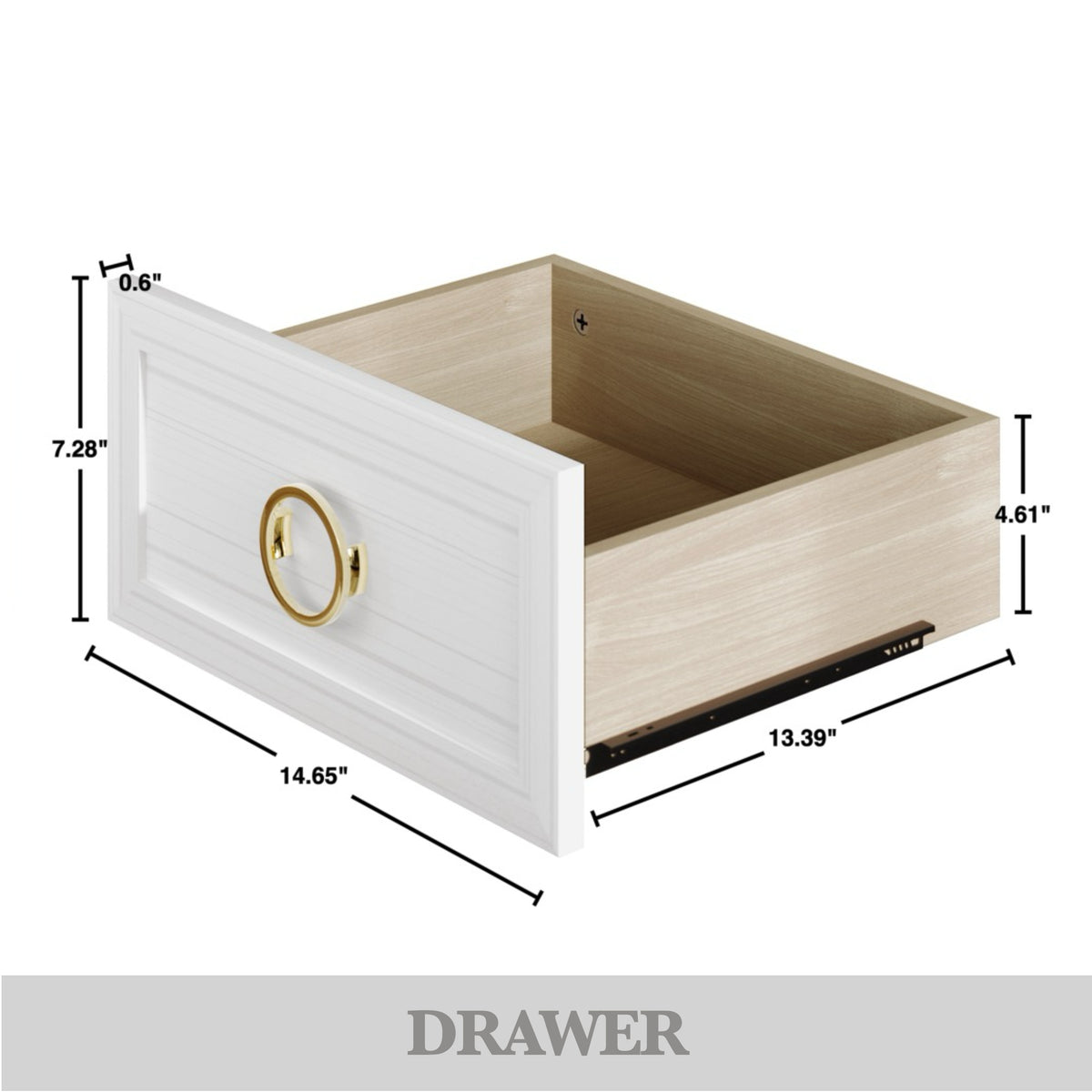 LuxeHavin Sideboard with Drawers & Gold Handles
