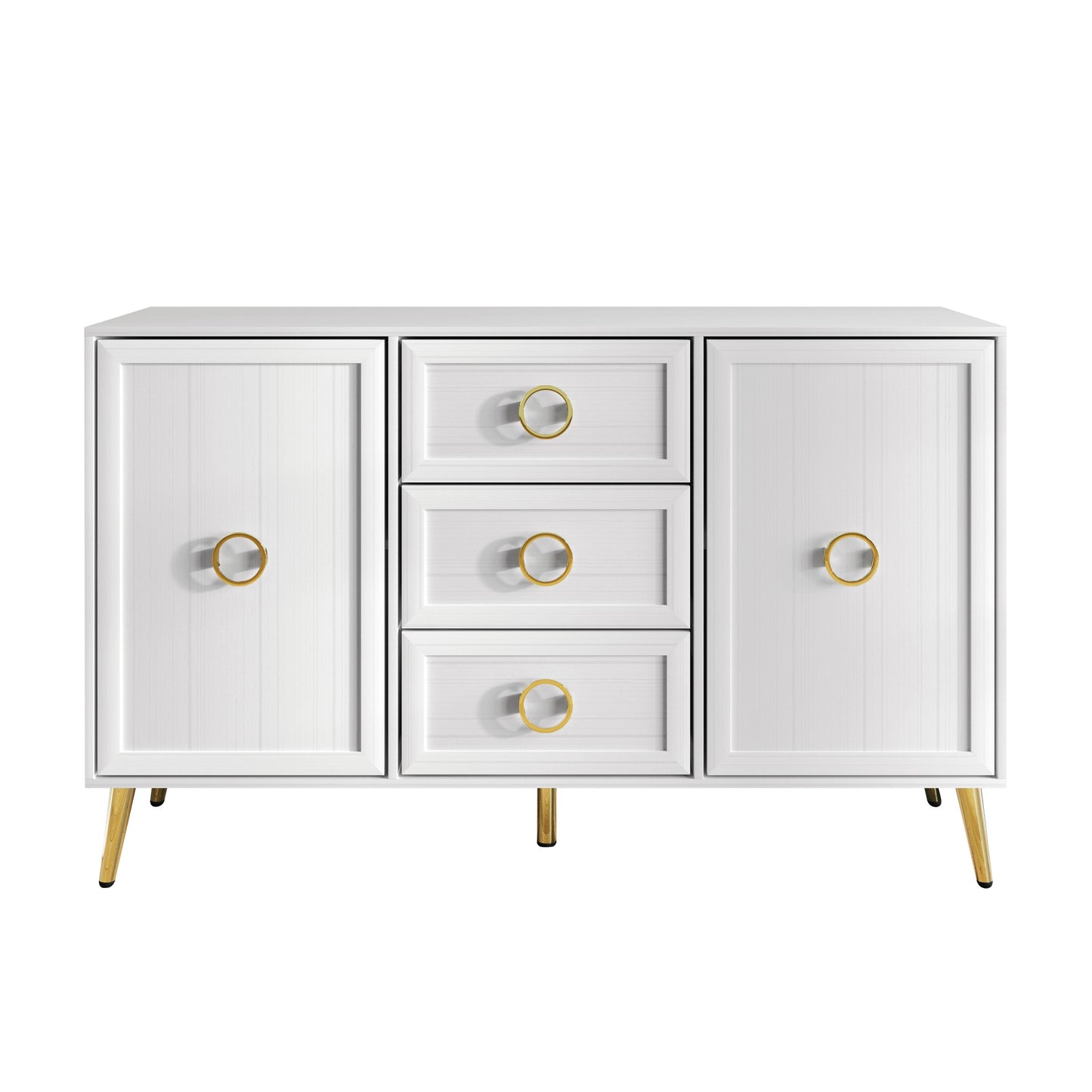 LuxeHavin Sideboard with Drawers & Gold Handles