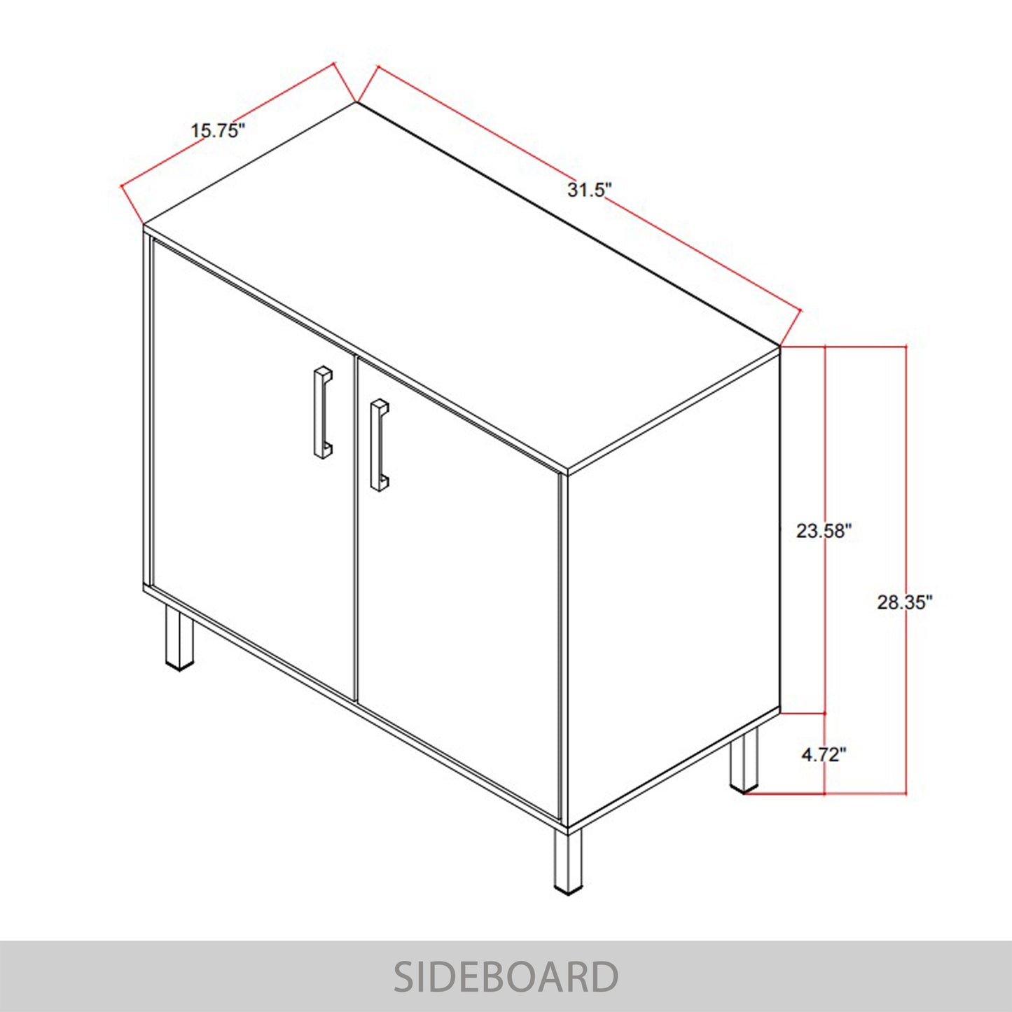 UrbanEdge Acrylic Display Sideboard Cabinet
