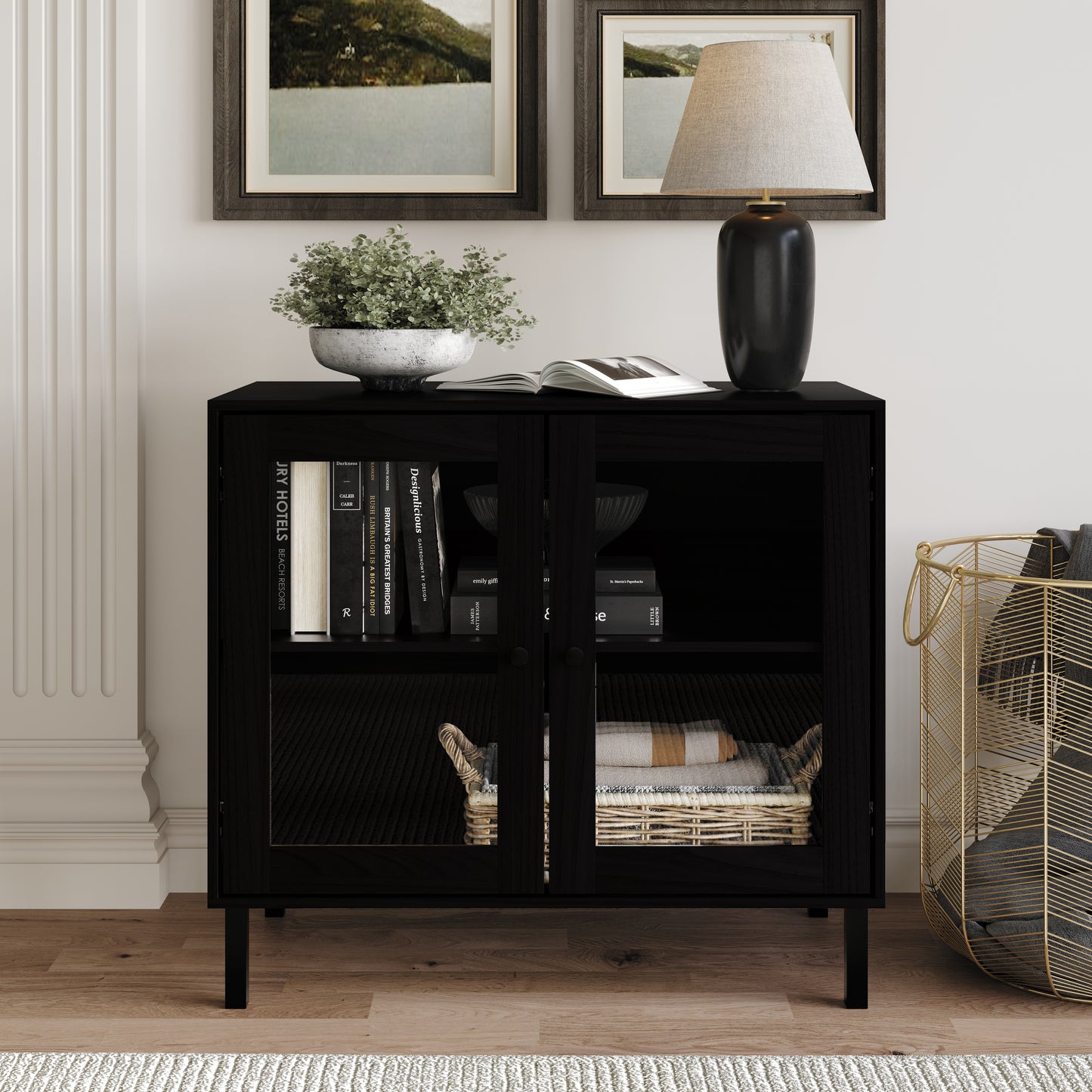Urbanly Glass Door Sideboard Cabinet