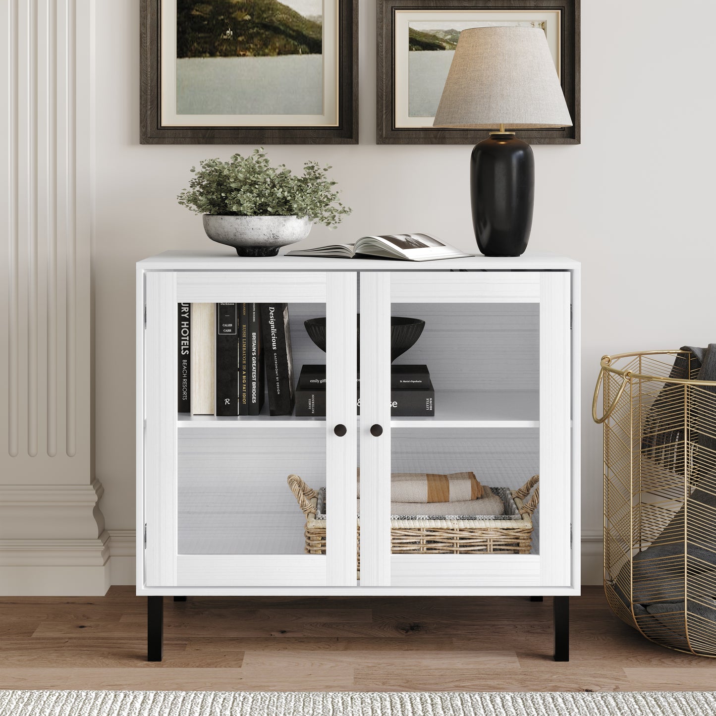 Urbanly Glass Door Sideboard Cabinet