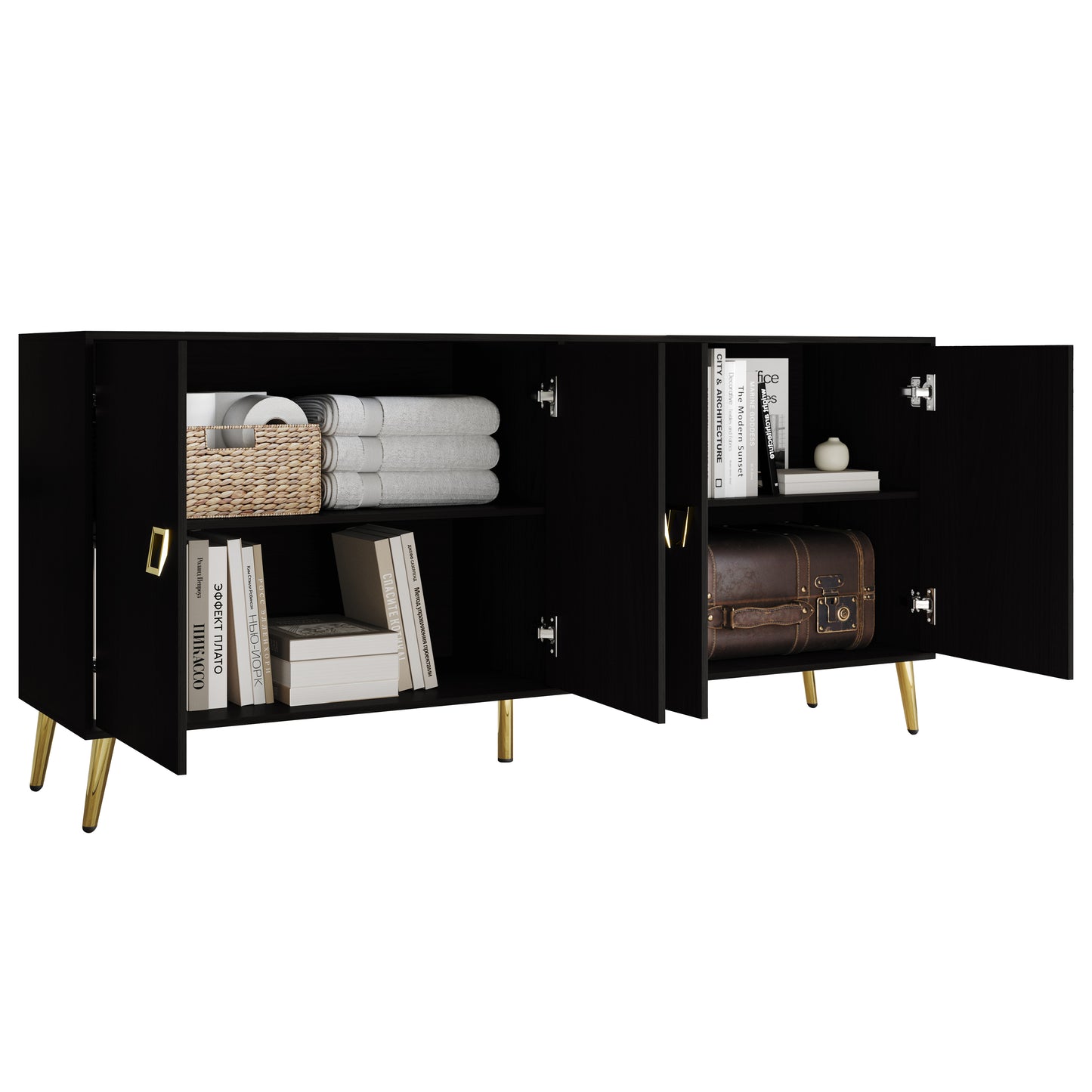 Sophisti 4-Door Sideboard with Gold Handles