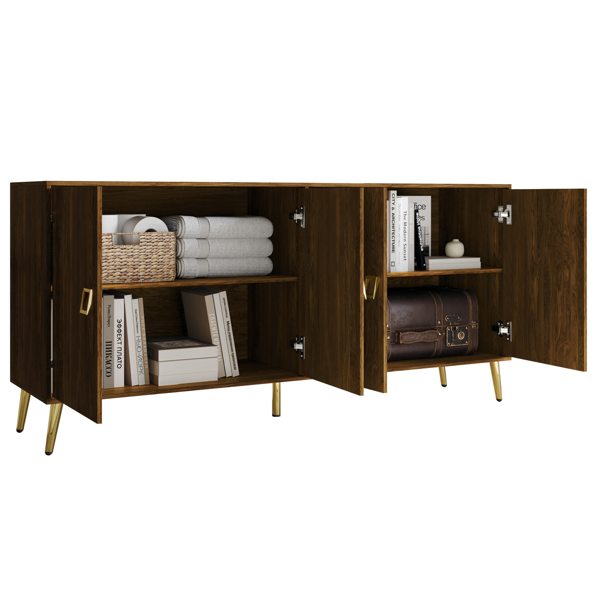 Sophisti 4-Door Sideboard with Gold Handles