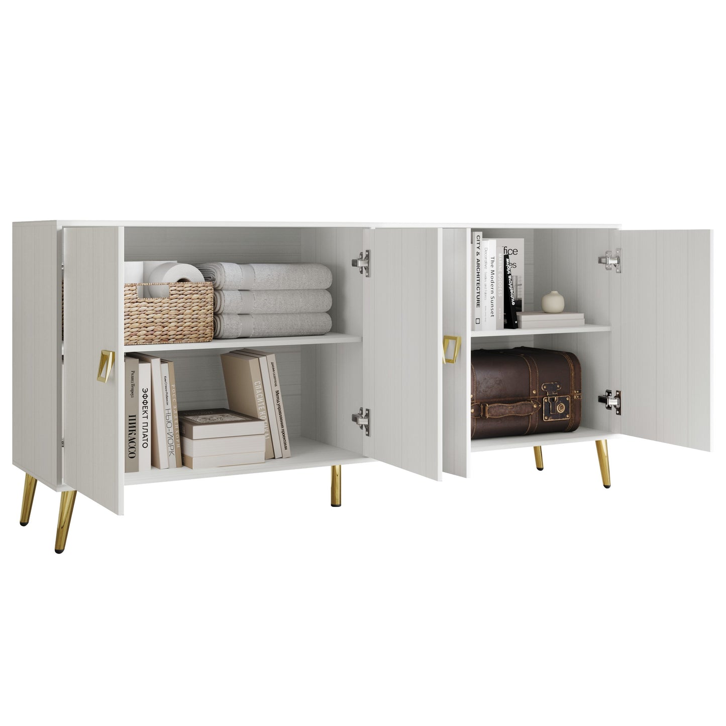 Sophisti 4-Door Sideboard with Gold Handles