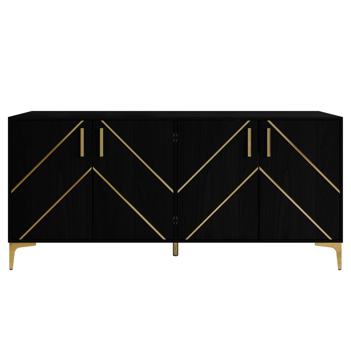Sophisty Buffet Cabinet with Gold Trim