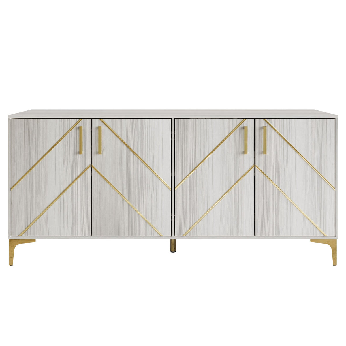 Sophisty Buffet Cabinet with Gold Trim