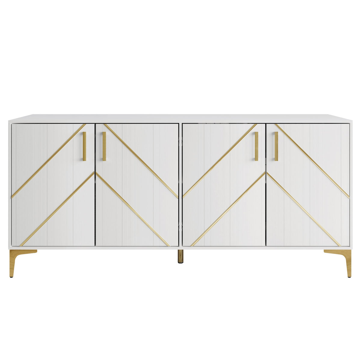Sophisty Buffet Cabinet with Gold Trim