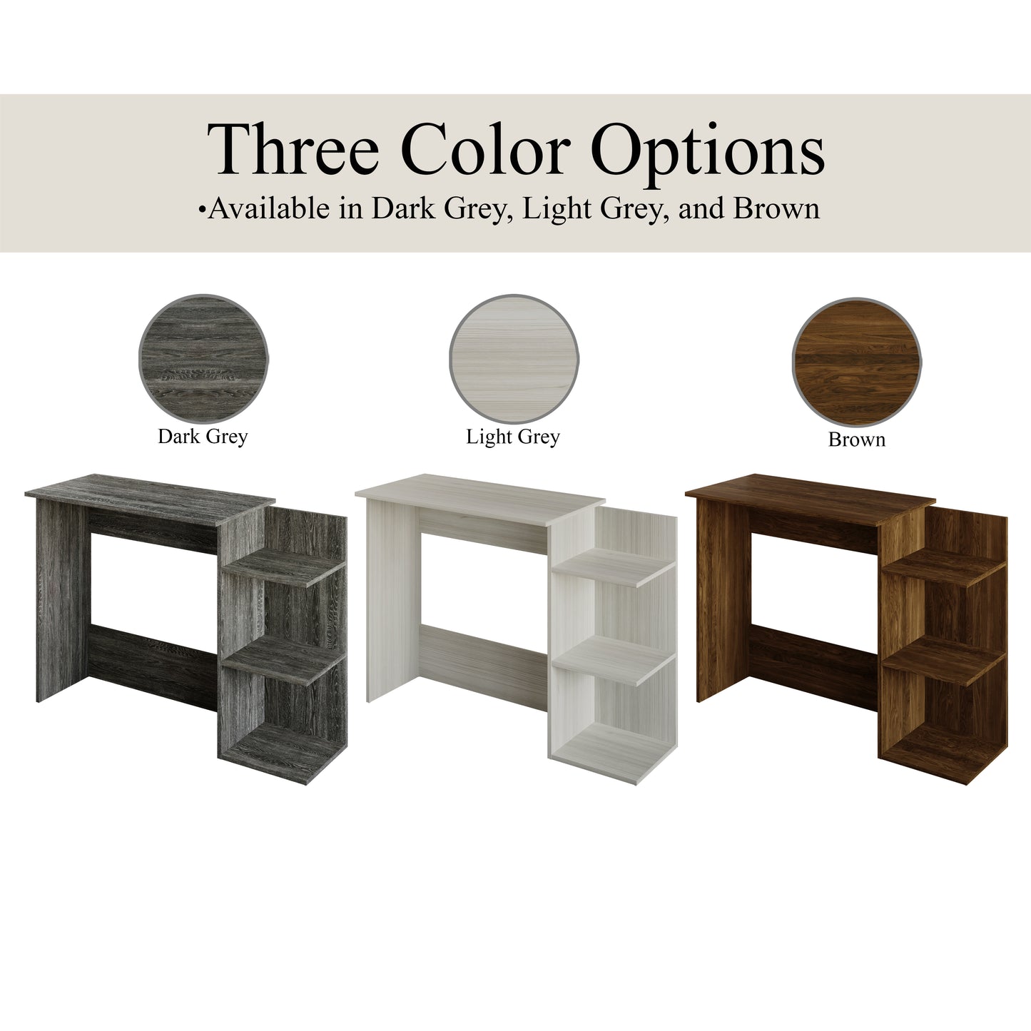 Elara 43-Inch 3-Tier Storage Desk