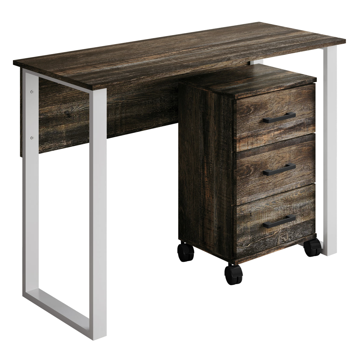 Siena 43-Inch 3-Drawer Mobile Pedestal Computer Desk
