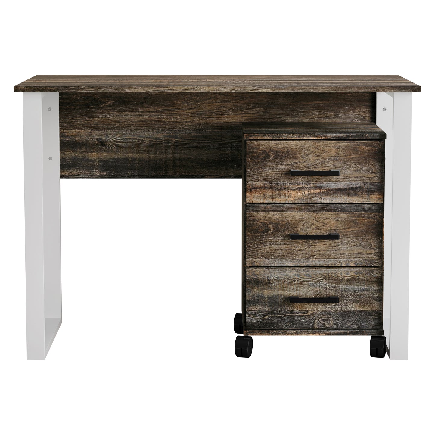 Siena 43-Inch 3-Drawer Mobile Pedestal Computer Desk
