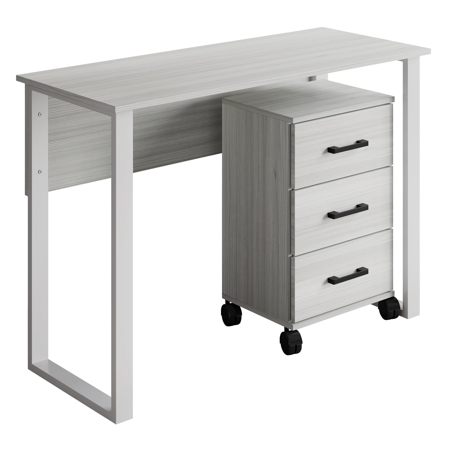 Siena 43-Inch 3-Drawer Mobile Pedestal Computer Desk