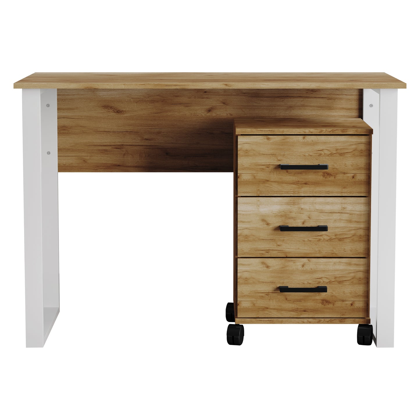 Siena 43-Inch 3-Drawer Mobile Pedestal Computer Desk