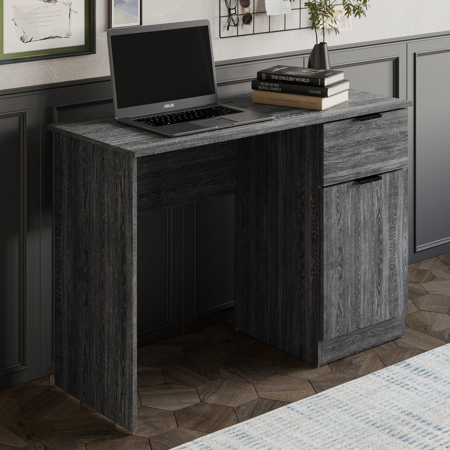 Nora Storage Computer Desk with Drawer & Cabinet