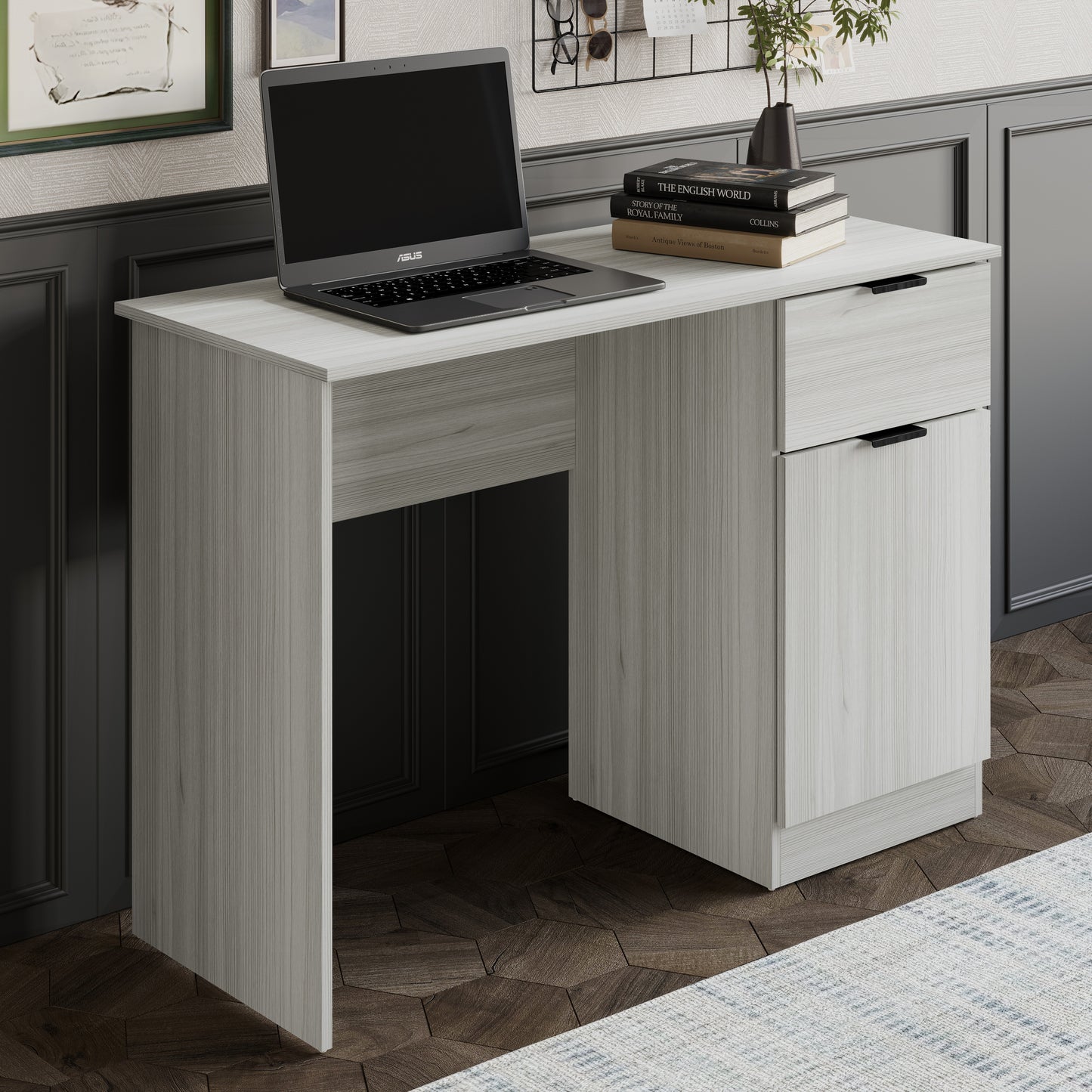 Nora Storage Computer Desk with Drawer & Cabinet