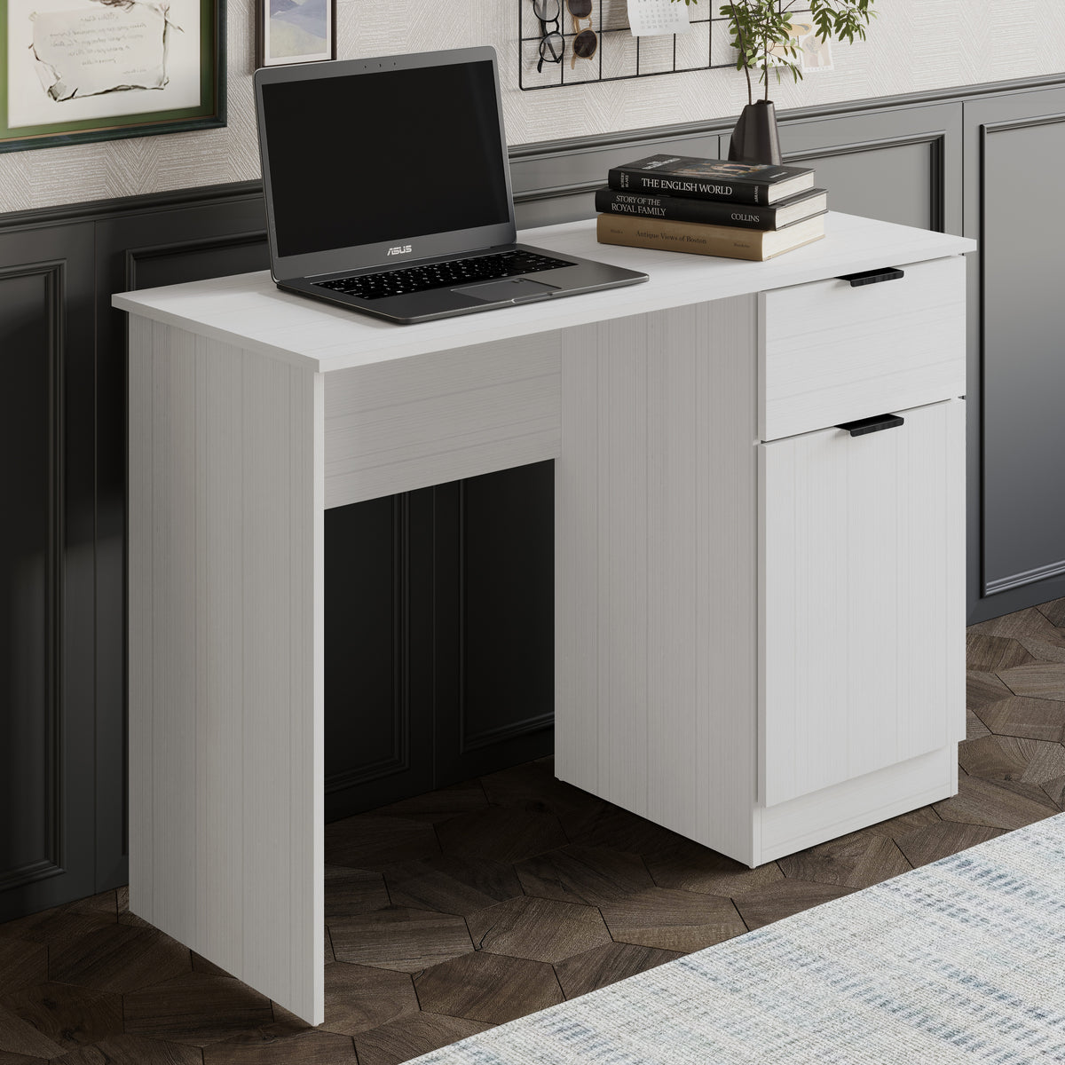 Nora Storage Computer Desk with Drawer & Cabinet