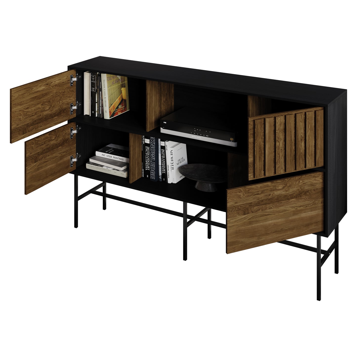 Rowan Vintage TV Stand with Storage Cabinet