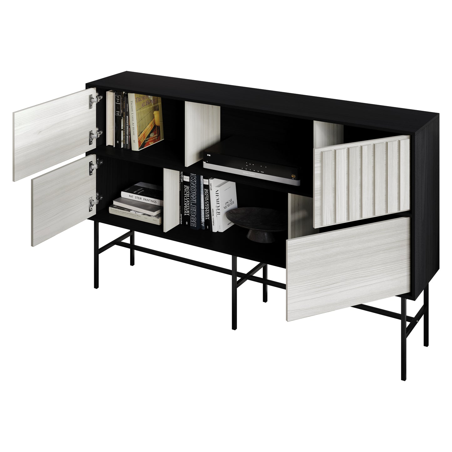 Rowan Vintage TV Stand with Storage Cabinet