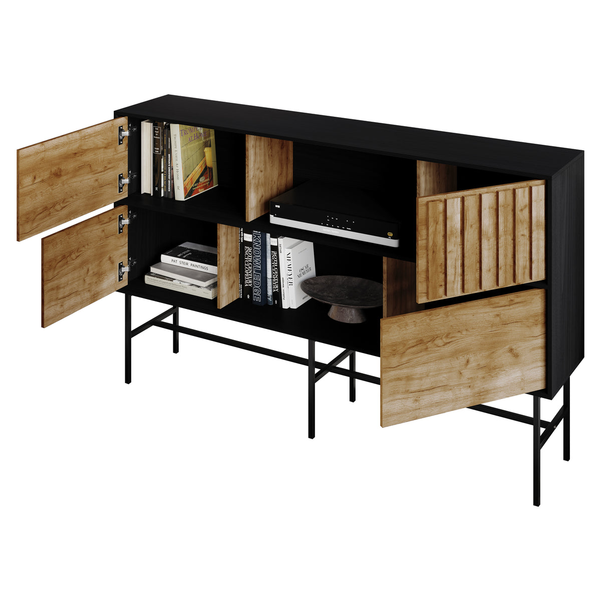 Rowan Vintage TV Stand with Storage Cabinet