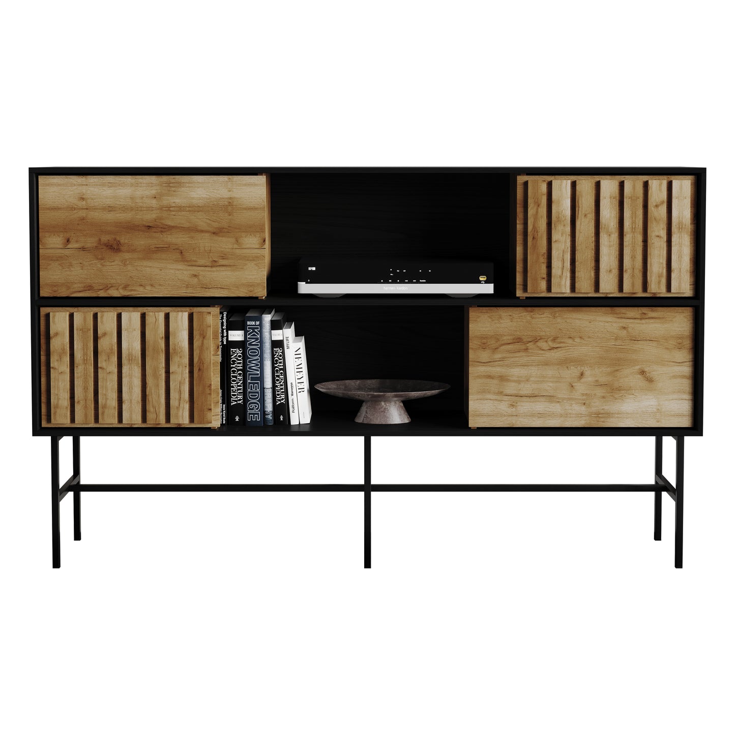Rowan Vintage TV Stand with Storage Cabinet