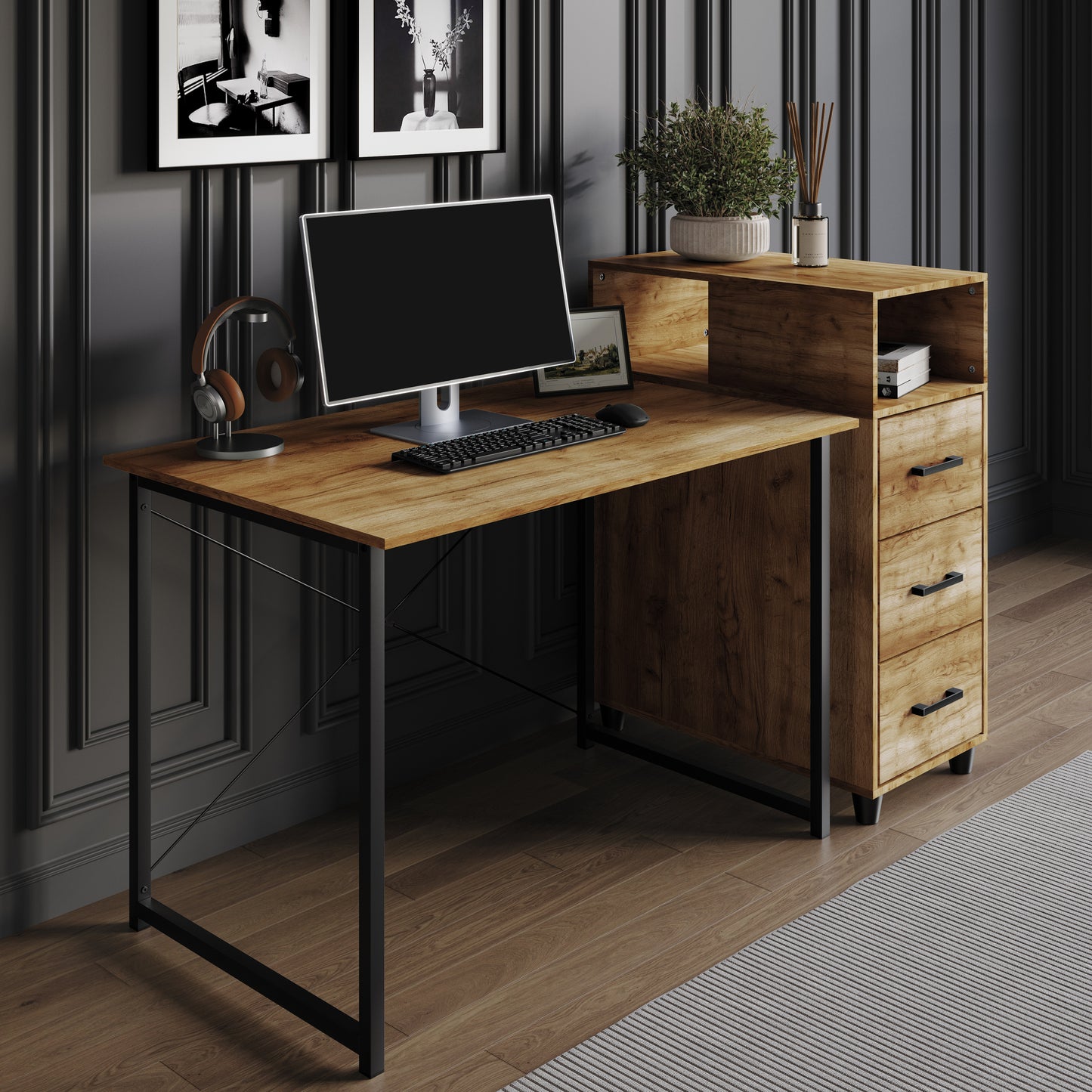 Selene 43-Inch Storage Writing Desk