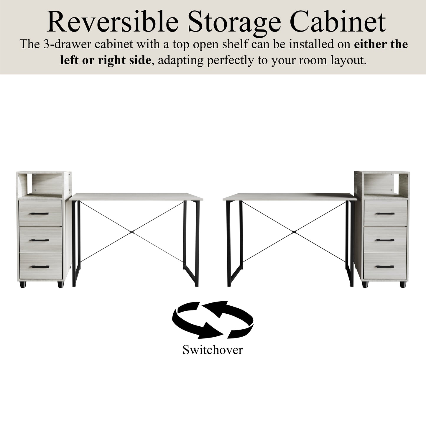 Selene 43-Inch Storage Writing Desk