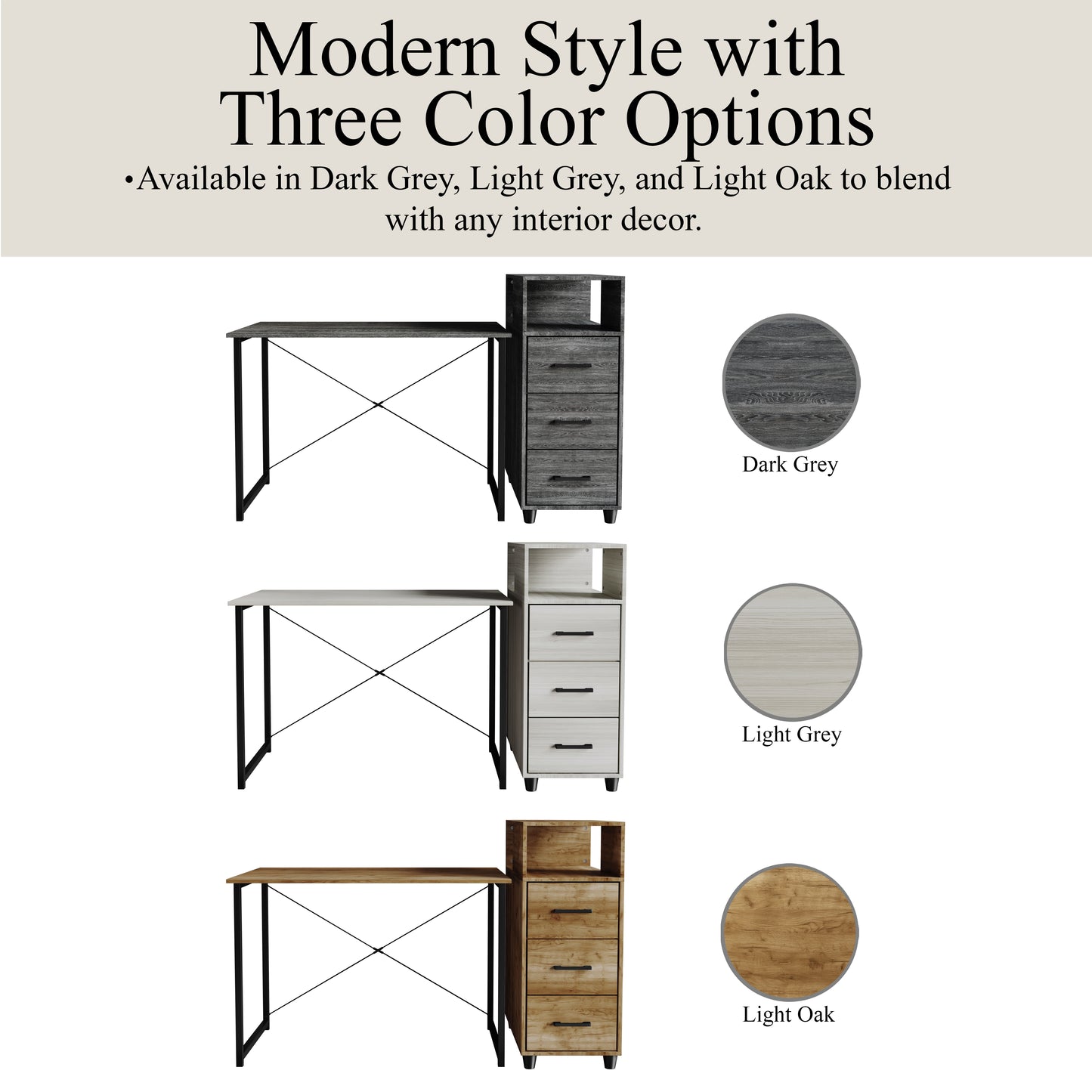 Selene 43-Inch Storage Writing Desk