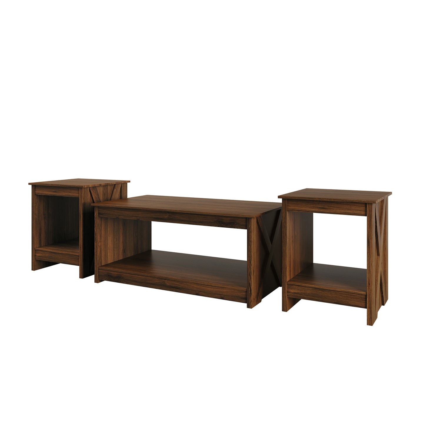 Orion 3-Piece X-Cross Coffee Table Set