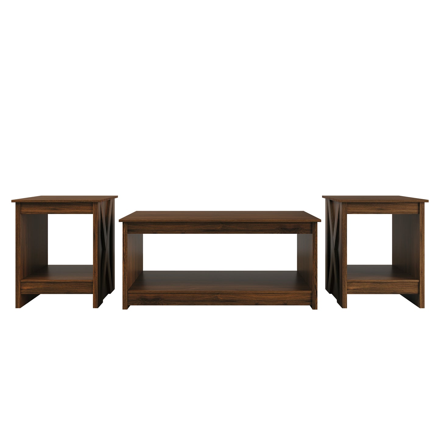 Orion 3-Piece X-Cross Coffee Table Set