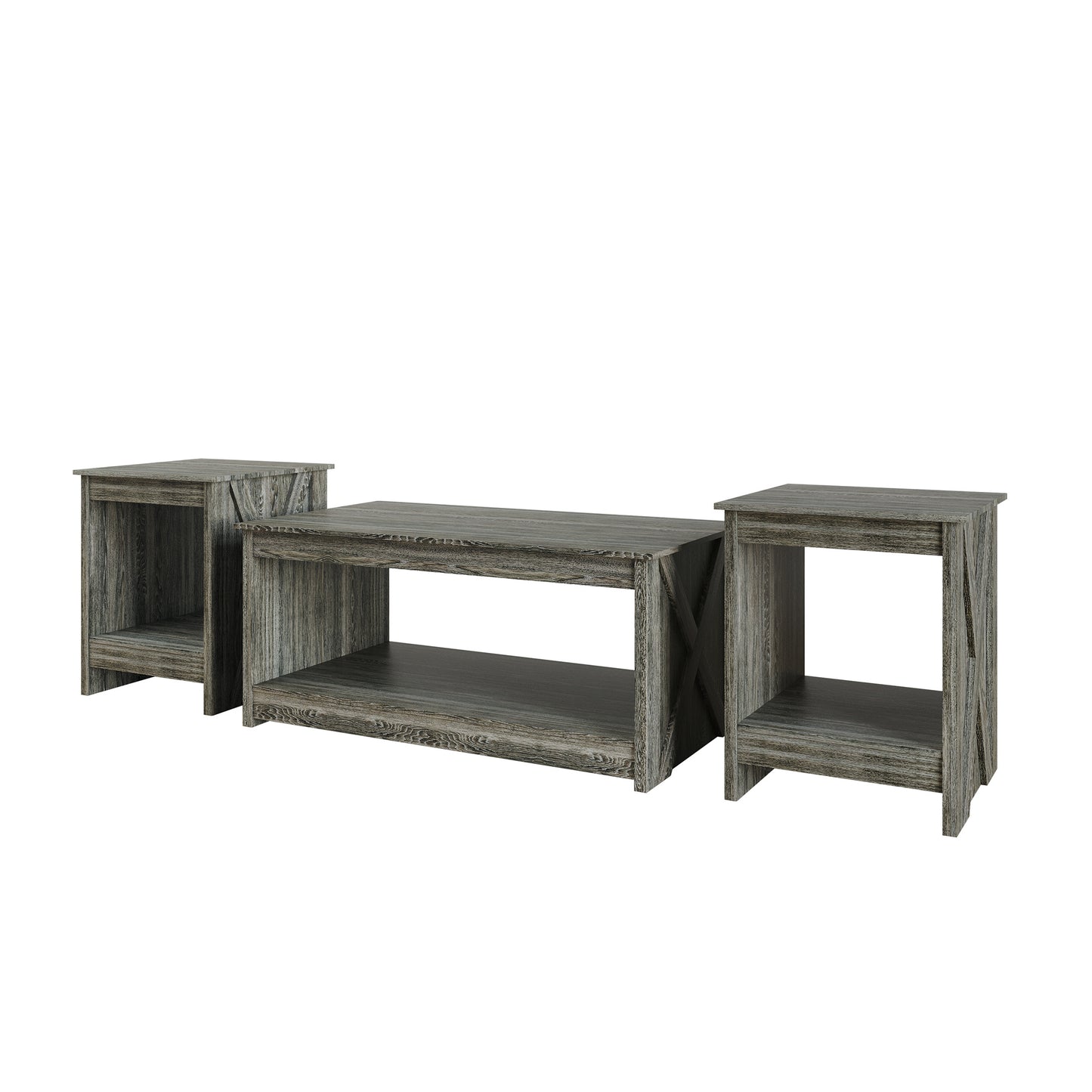 Orion 3-Piece X-Cross Coffee Table Set