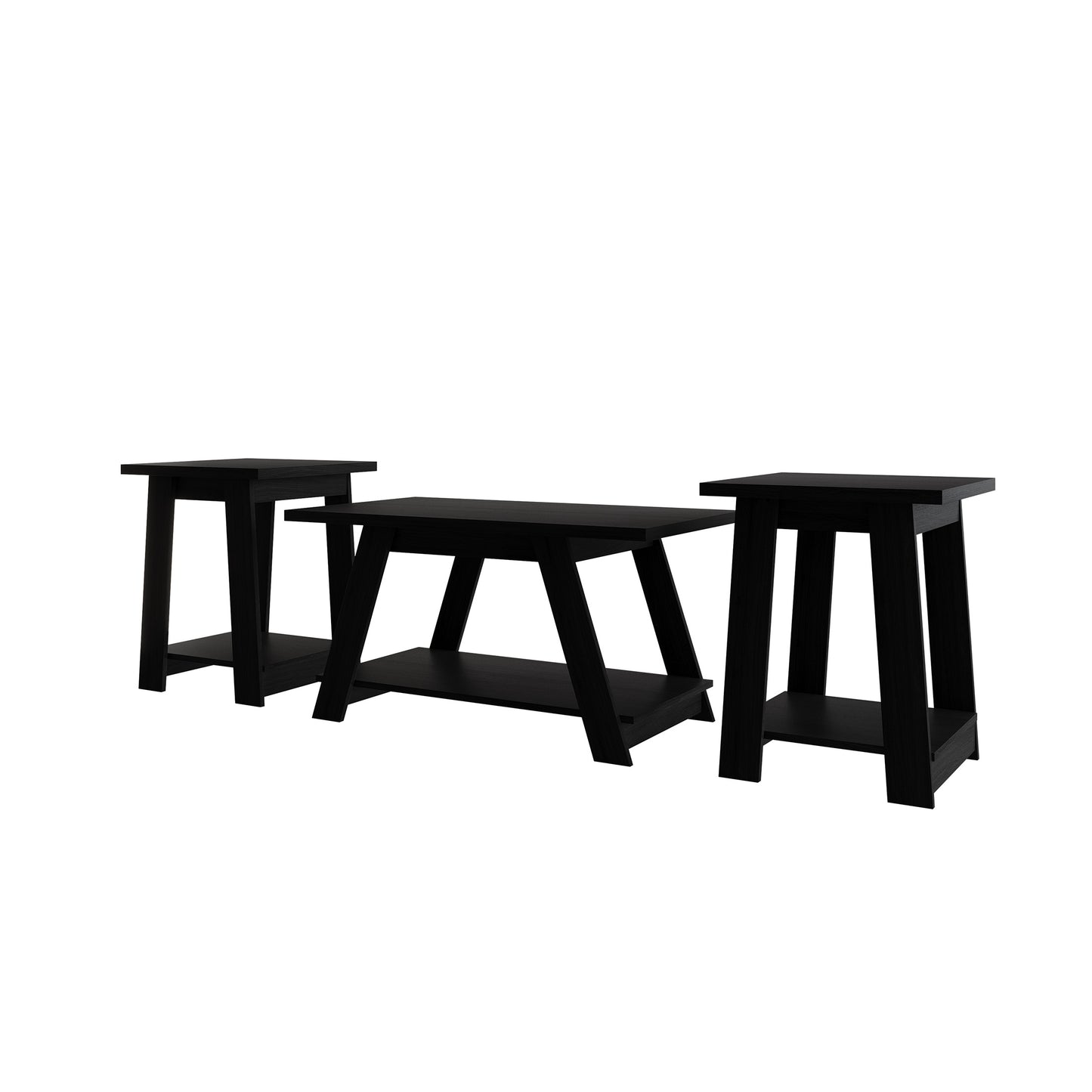 Averly 3-Piece Coffee Table Set with Open Storage Shelves