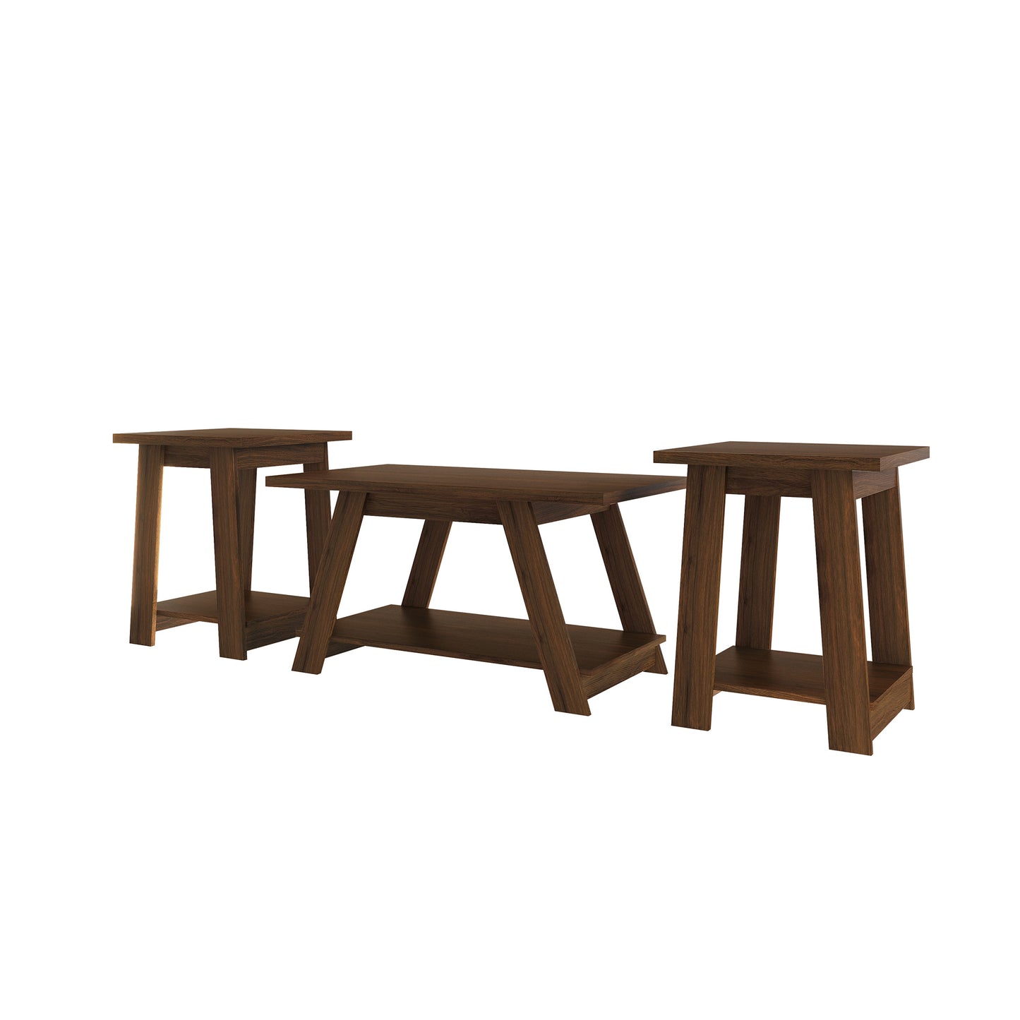 Averly 3-Piece Coffee Table Set with Open Storage Shelves