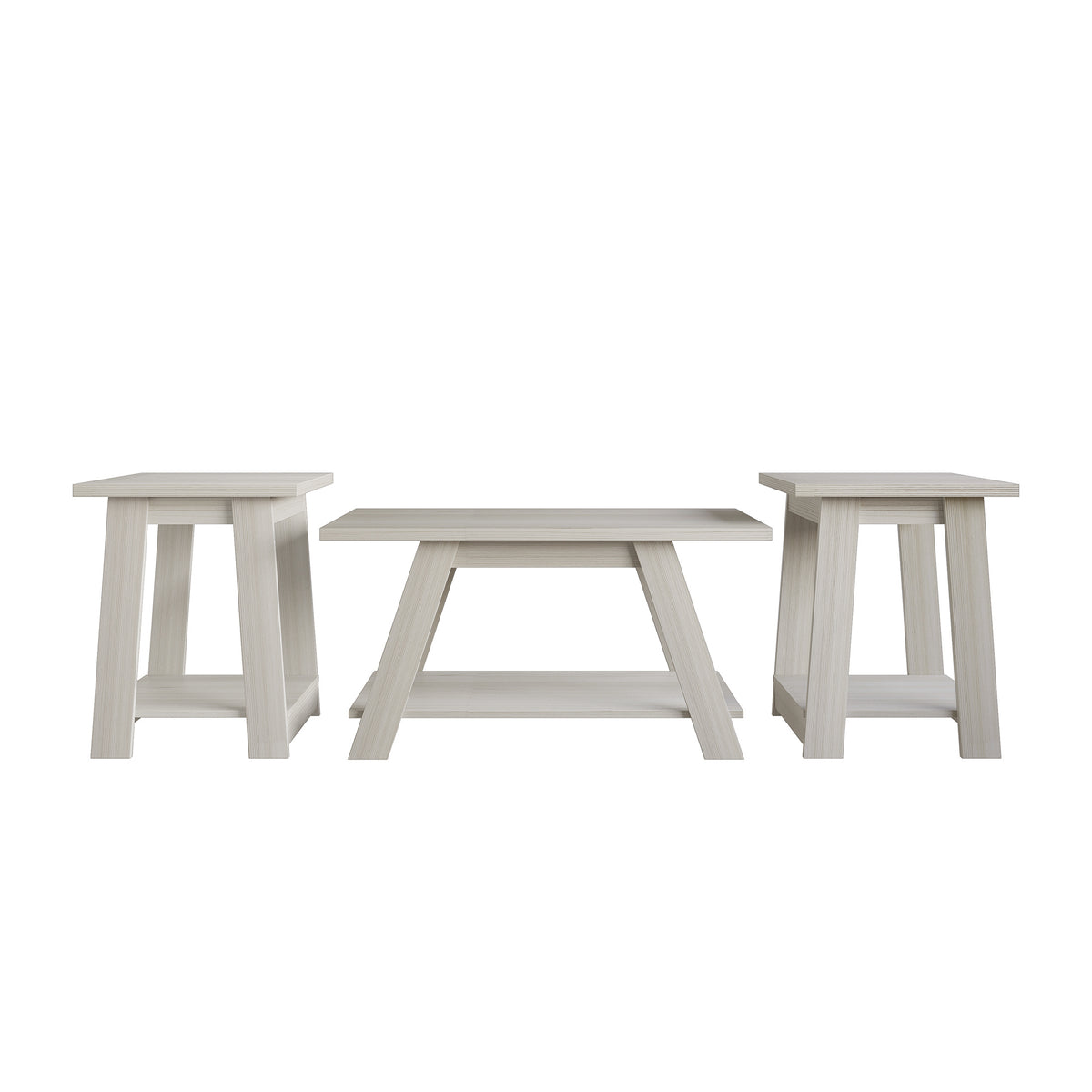 Averly 3-Piece Coffee Table Set with Open Storage Shelves