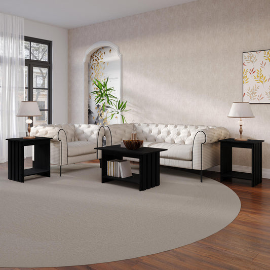 Norell 3-Piece Coffee Table Set with Storage Shelves
