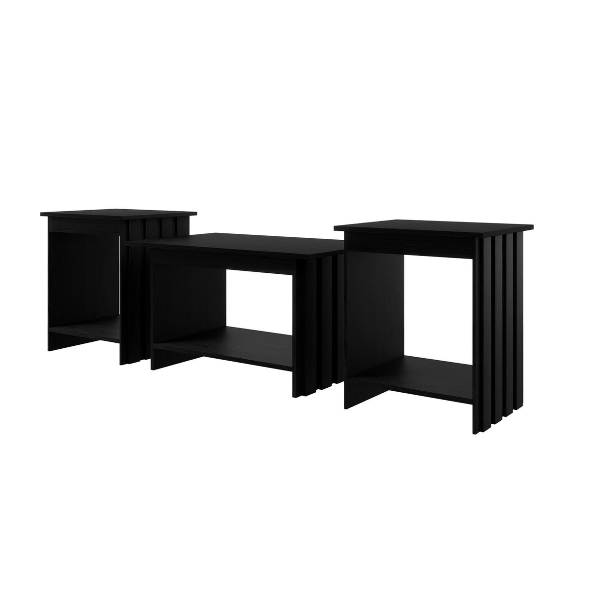 Norell 3-Piece Coffee Table Set with Storage Shelves