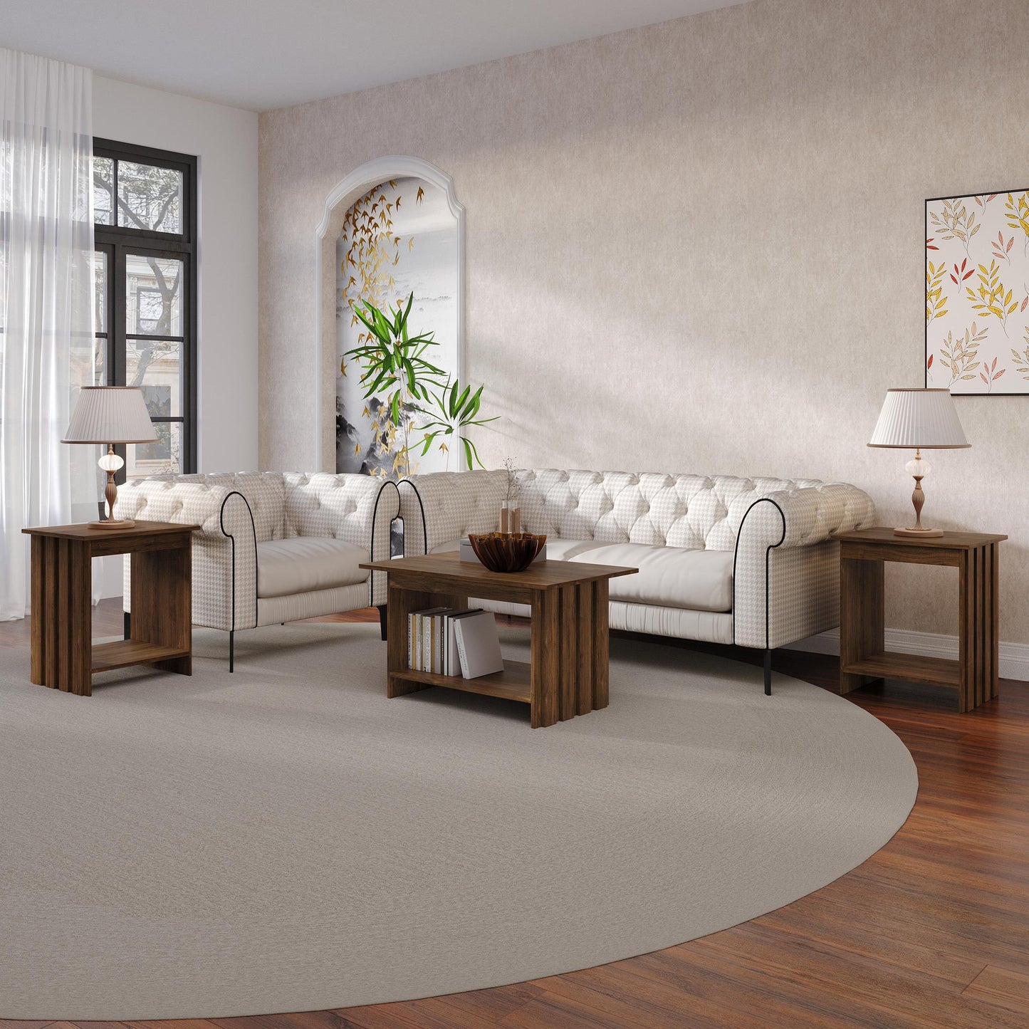 Norell 3-Piece Coffee Table Set with Storage Shelves