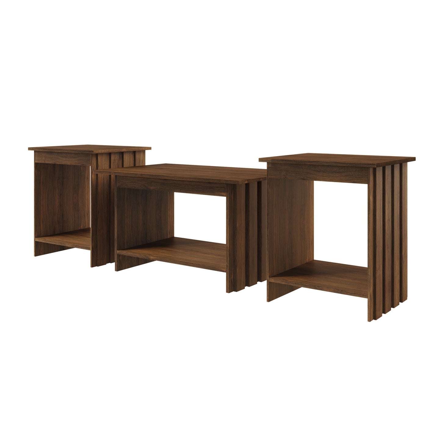 Norell 3-Piece Coffee Table Set with Storage Shelves