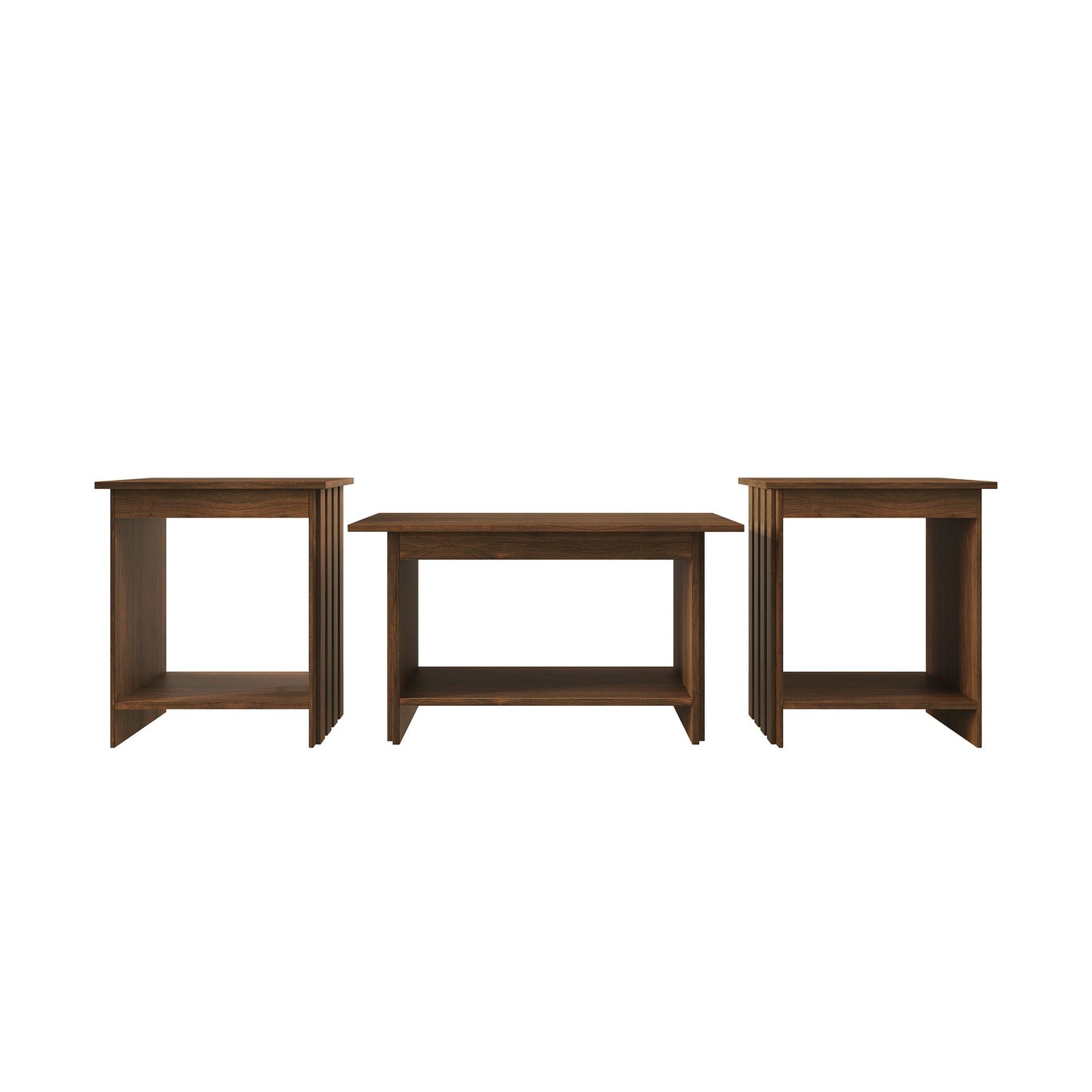 Norell 3-Piece Coffee Table Set with Storage Shelves