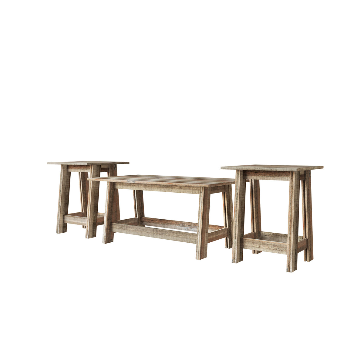 Veyra Modern Rustic Wood Table Set with Spacious Tabletops