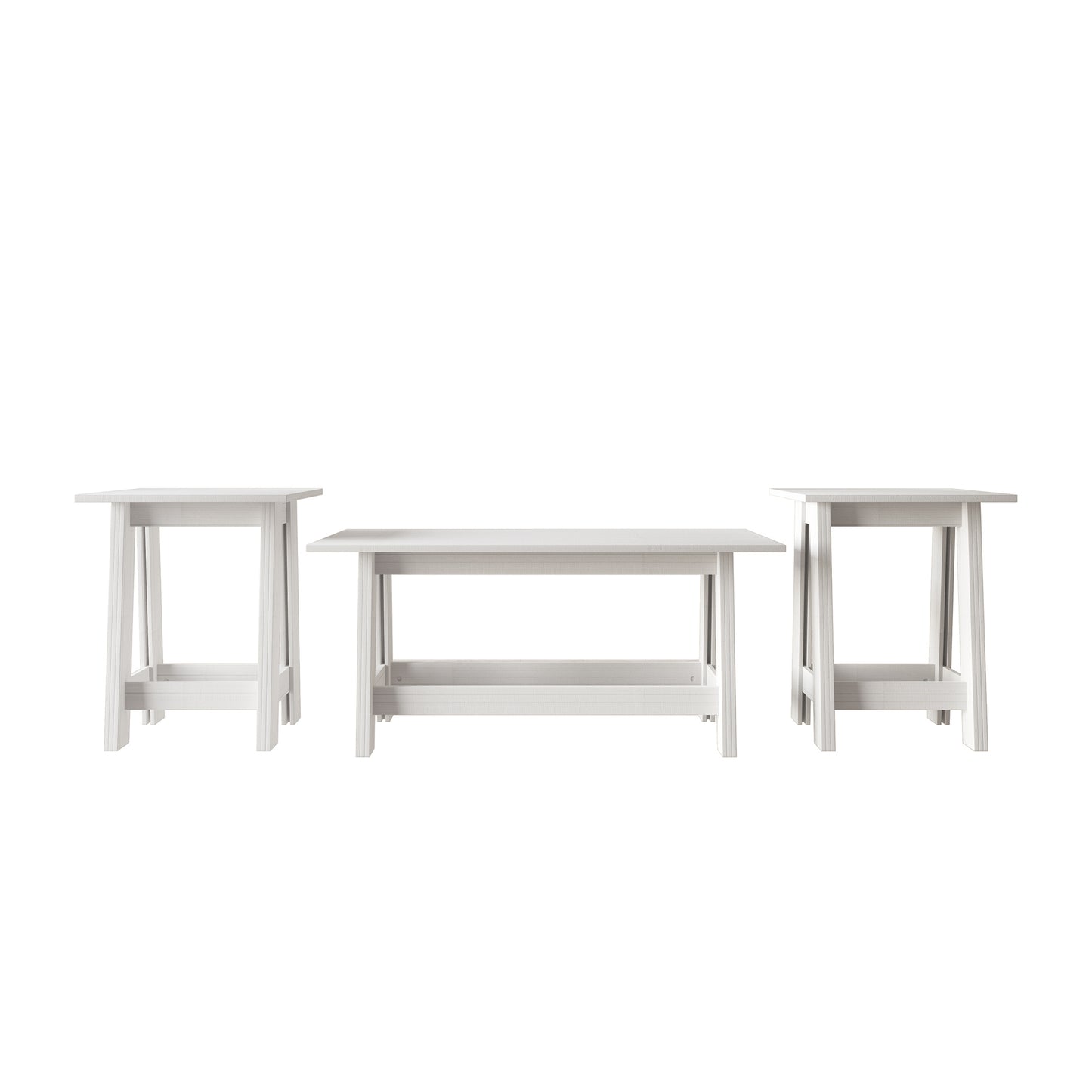 Veyra Modern Rustic Wood Table Set with Spacious Tabletops