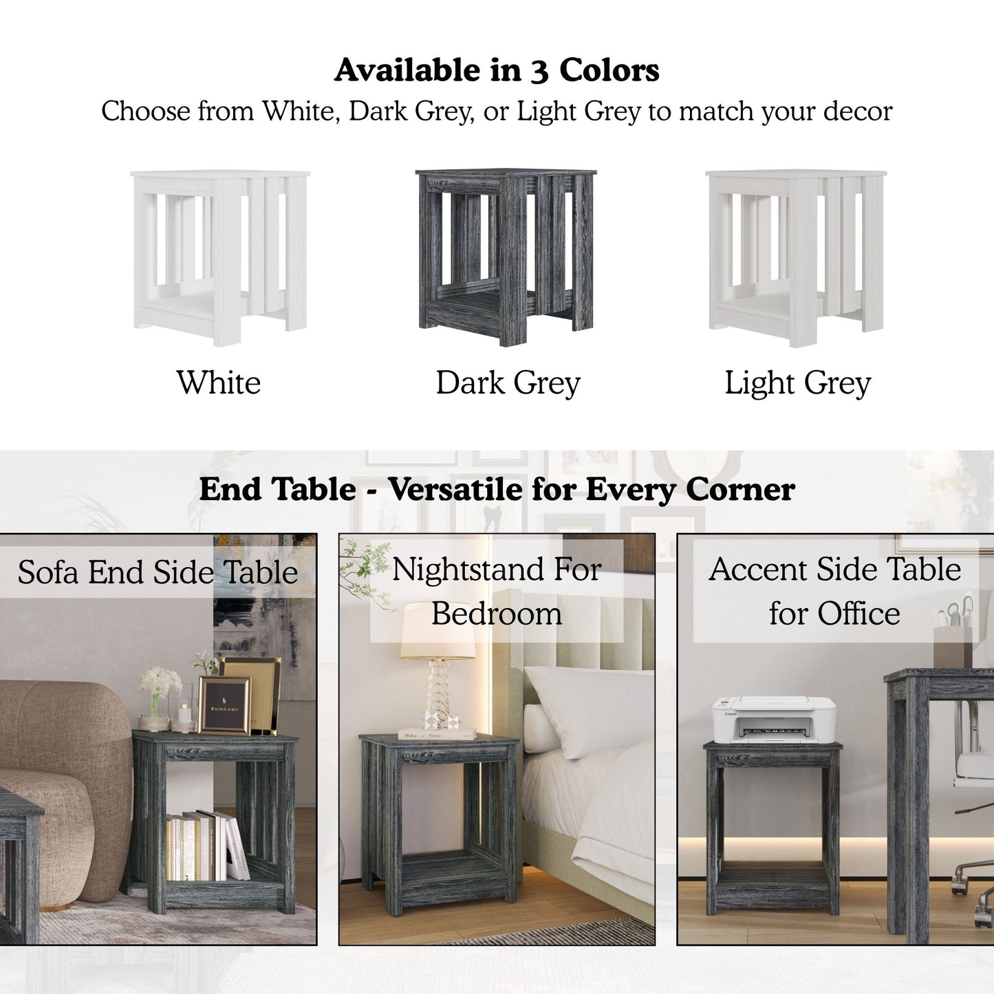 Elvara 3-Piece Modern Farmhouse Coffee Table Set with Storage Shelves