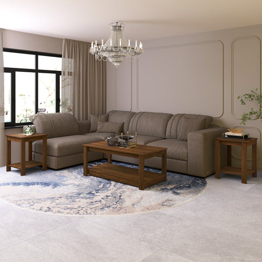 Norvia 3-Piece Modern Coffee Table Set with Open Storage Shelves