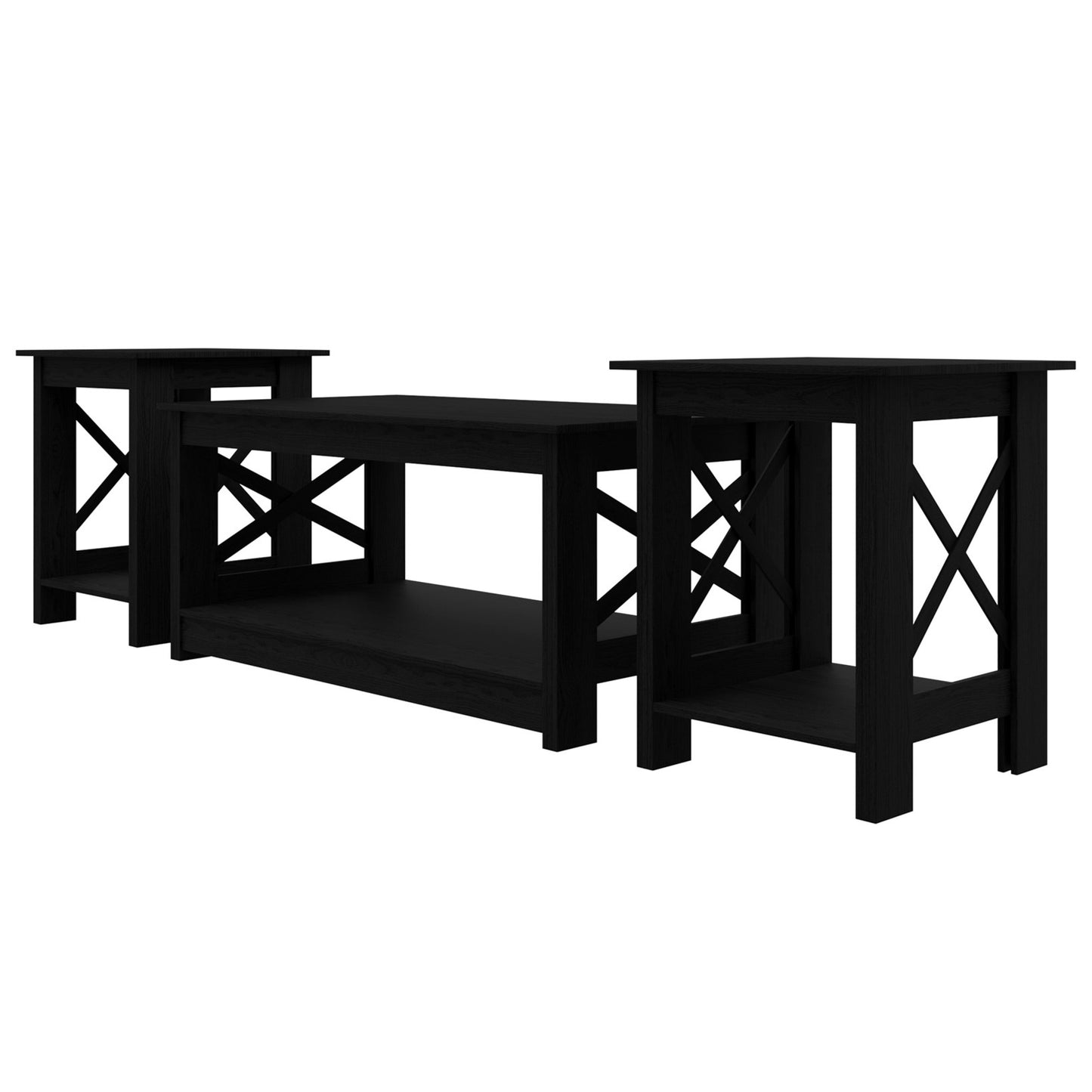 Caldris 3-Piece Modern Farmhouse Coffee Table Set with Storage
