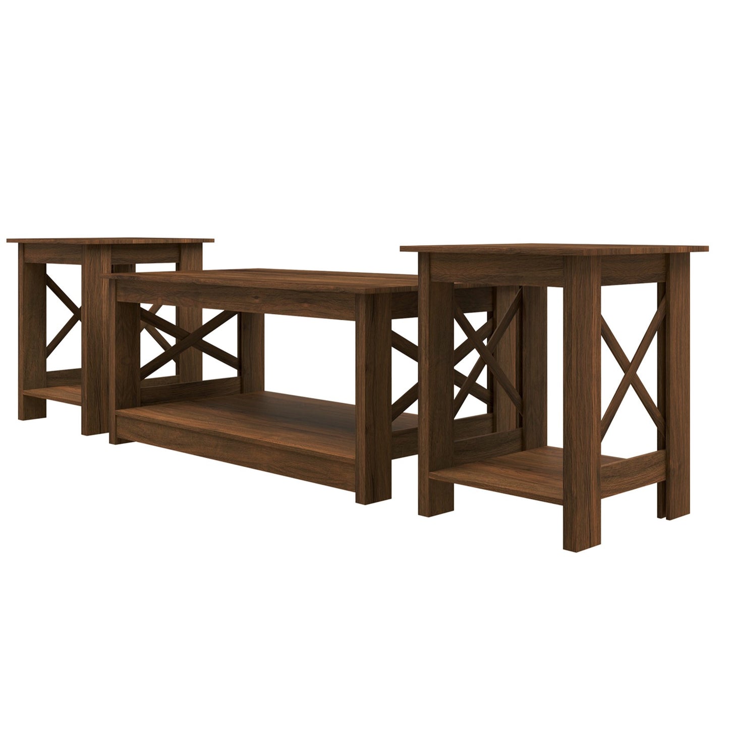 Caldris 3-Piece Modern Farmhouse Coffee Table Set with Storage