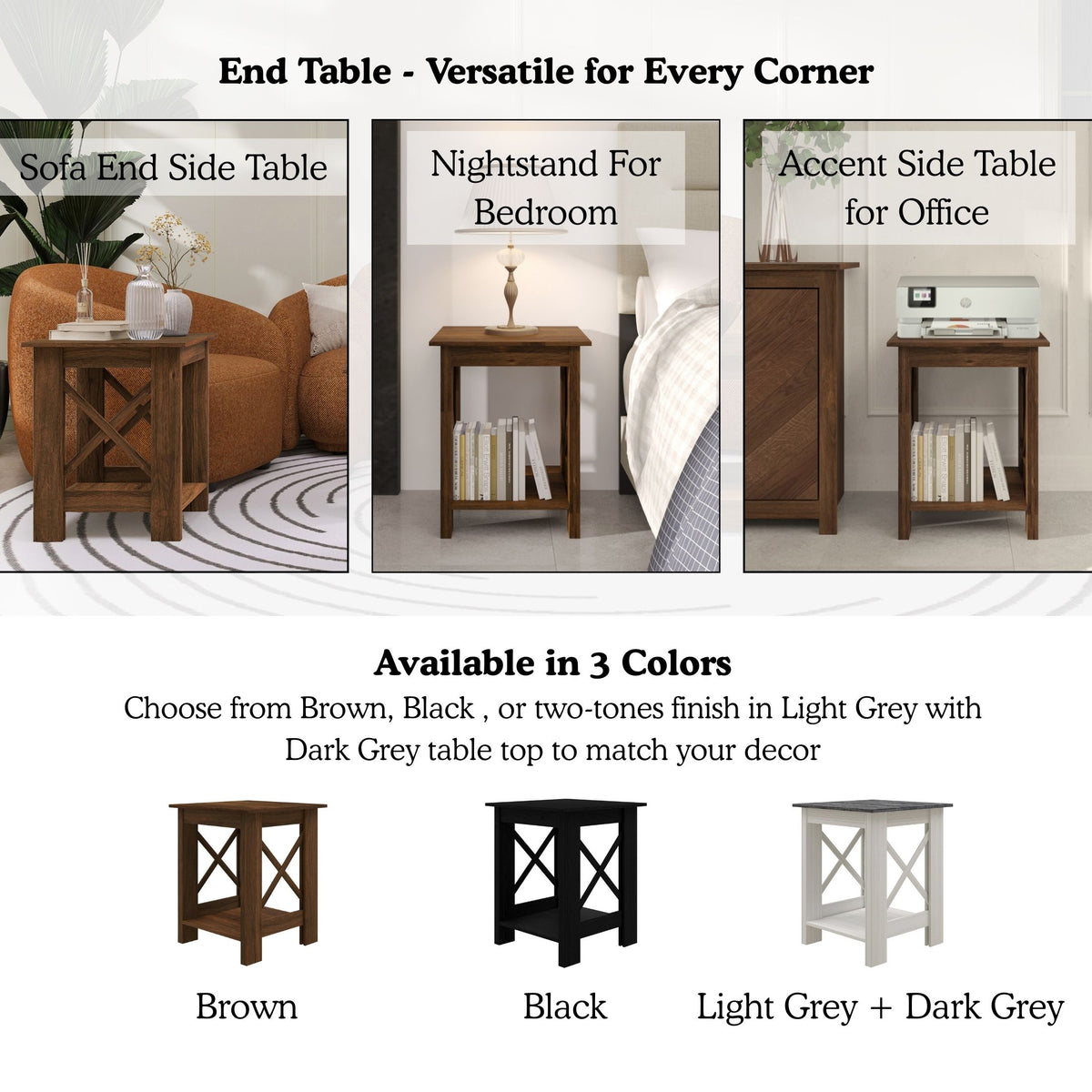Caldris 3-Piece Modern Farmhouse Coffee Table Set with Storage