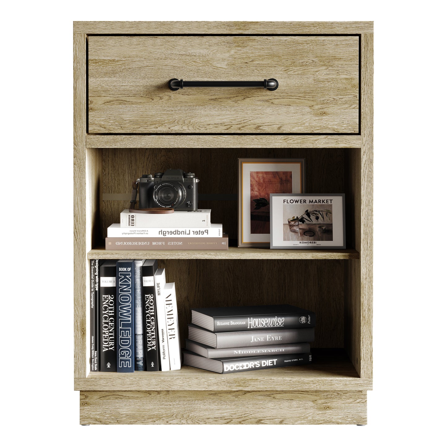Velora Modern Wooden Storage Cabinet with Drawer and Shelves